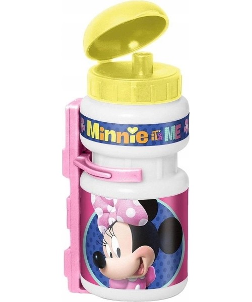 Matkapudelid ja tassid Minnie: Plastist joogipudel hoidjaga Minnie Mouse, 0.375l