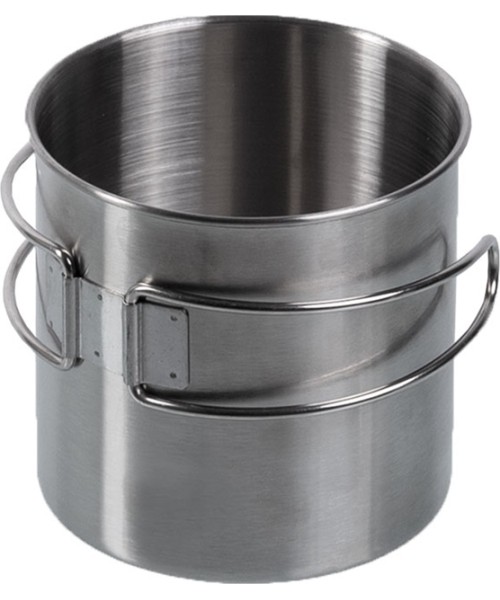 Matkapudelid ja tassid MIL-TEC: STAINLESS STEEL MUG 800ML (WIRE HANDLE)