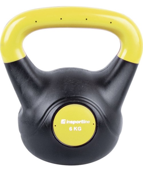 Neoprene Kettlebells inSPORTline: Vinilinė gira cementiniu užpildu Vin-Bell Dark 6kg