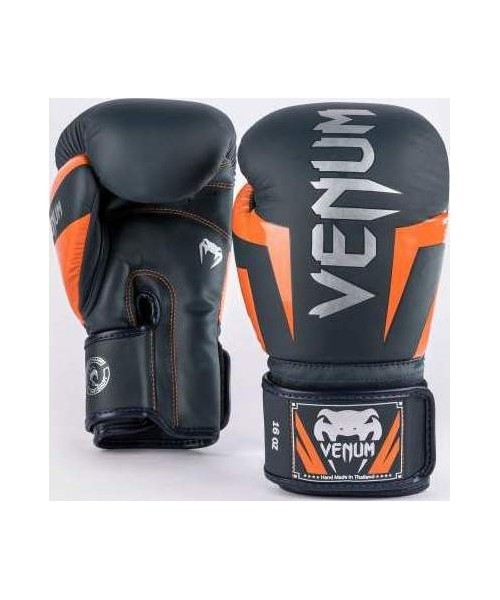 Boxing Gloves Venum: "Venum Elite" bokso pirštinės - Navy/Silver/Orange