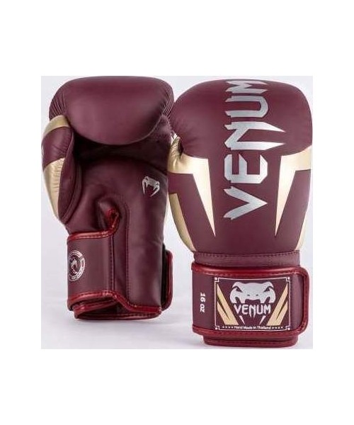 Boxing Gloves Venum: "Venum Elite" bokso pirštinės - bordo/aukso spalvos