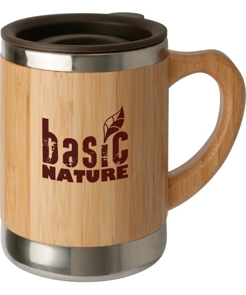 Matkapudelid ja tassid BasicNature: Puodelis BasicNature Beaker Bamboo, 0.3L