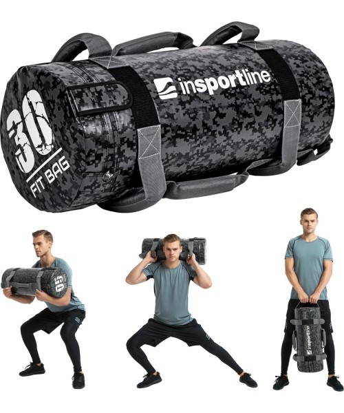 Raskuskotid inSPORTline: Jėgos maišas su rankenomis inSPORTline FitBag Camu 30kg