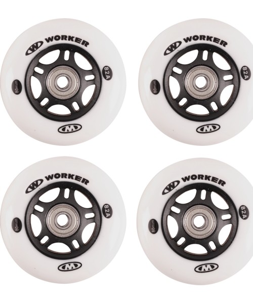 Spare Wheels for Skates Worker: Set 4 pcs – Wheels 80mm and Bearing ABEC-7 chrome