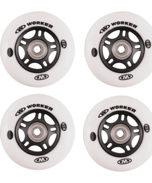 Spare Wheels for Skates Worker: Set 4 pcs – Wheels 76mm and Bearing ABEC-7 chrome