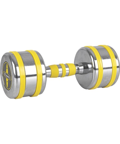 Chrome Dumbbells inSPORTline: Chromuotas hantelis inSPORTline Yellsteel 9 kg