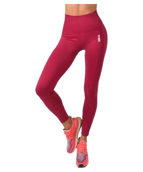 High Waist Leggings Boco Wear: Moteriškos tamprės Boco Wear Burgund Plain Push Up