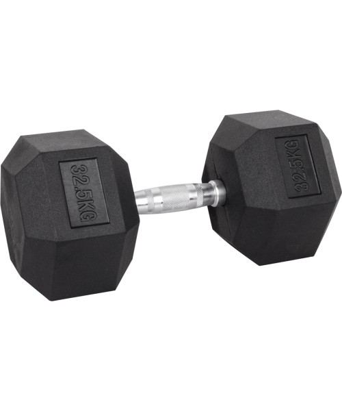 Hexagon Dumbbells inSPORTline: Šešiakampis hantelis inSPORTline Hexsteel 32.5kg