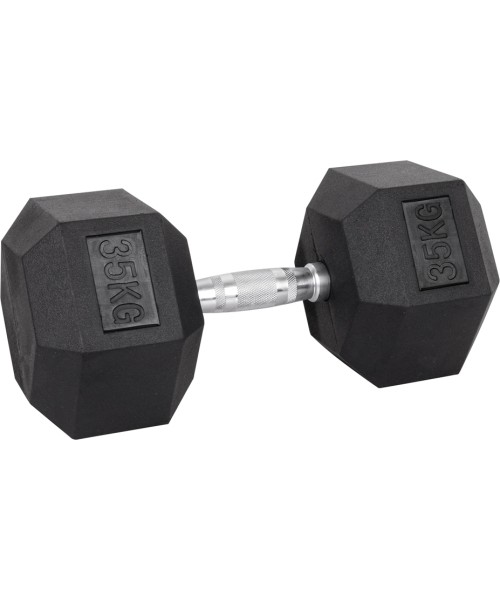 Hexagon Dumbbells inSPORTline: Šešiakampis hantelis inSPORTline Hexsteel 35kg