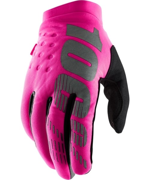 Women's Motocross Gloves 100%: Moteriškos dviračių/motokroso pirštinės 100% Brisker Pink/Black