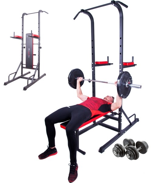 Mitmeotstarbelised tõmbetangid inSPORTline: Dumbbell Set w/ Dip Station inSPORTline Power Tower 3-50 kg