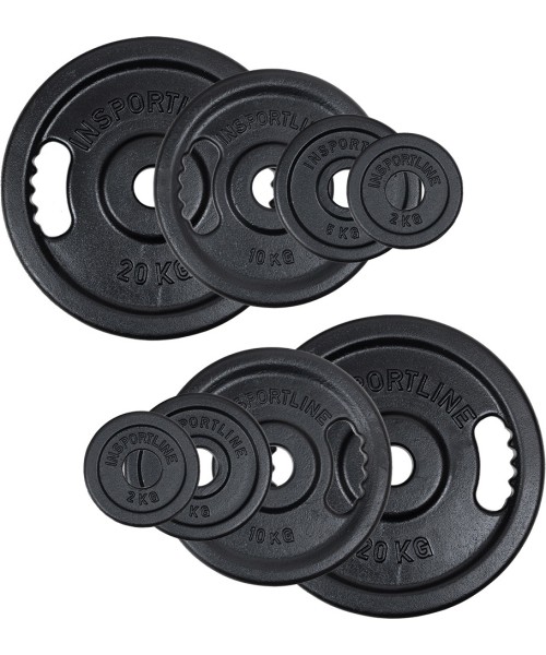 Steel inSPORTline Plates inSPORTline: Cast Iron Olympic Weight Plate Set inSPORTline Castblack 2 – 20 kg