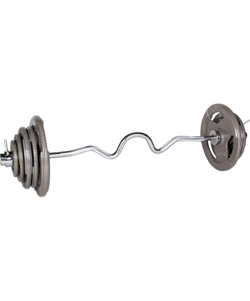 Reguleeritavad hantlid inSPORTline: Olympic Plate-Loaded Barbell Set inSPORTline Triceps Combo 120 cm/50 mm 56 kg