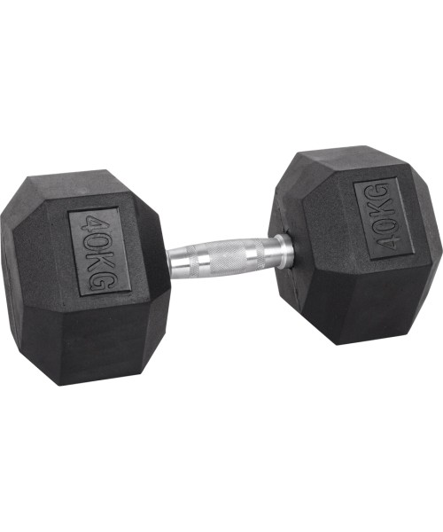 Rubber Dumbbells inSPORTline: Šešiakampis hantelis inSPORTline Hexsteel 40 kg