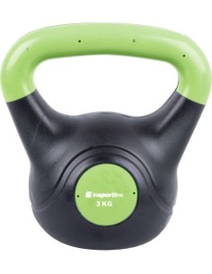 Neoprene Kettlebells inSPORTline: Vinilinė gira cementiniu užpildu Vin-Bell Dark 3kg