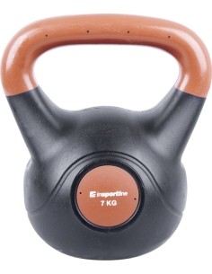 Neoprene Kettlebells inSPORTline: Vinilinė gira cementiniu užpildu Vin-Bell Dark 7kg