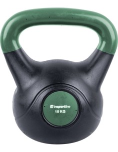 Neoprene Kettlebells inSPORTline: Vinilinė gira cementiniu užpildu Vin-Bell Dark 10kg