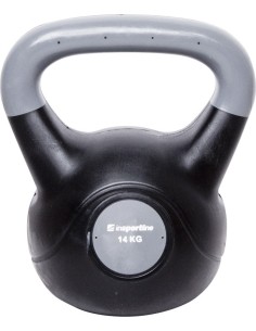 Neoprene Kettlebells inSPORTline: Vinilinė gira cementiniu užpildu Vin-Bell Dark 14kg