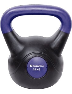 Neoprene Kettlebells inSPORTline: Vinilinė gira cementiniu užpildu Vin-Bell Dark 20kg