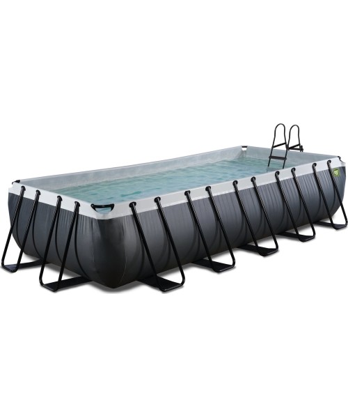 Above Ground Pools Exit: EXIT Black Leather pool 540x250x100cm with sand filter pump - black