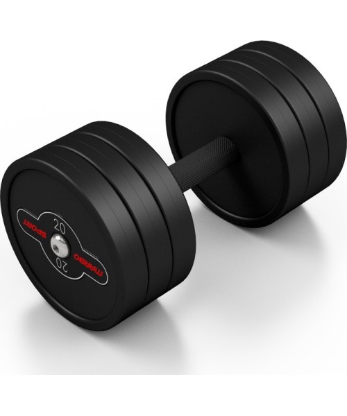 Rubber Dumbbells Marbo Sport: Gumuotas hantelis Marbo - 20 kg, juodas