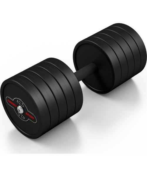 Rubber Dumbbells Marbo Sport: Gumuotas hantelis Marbo - 42,5 kg, juodas