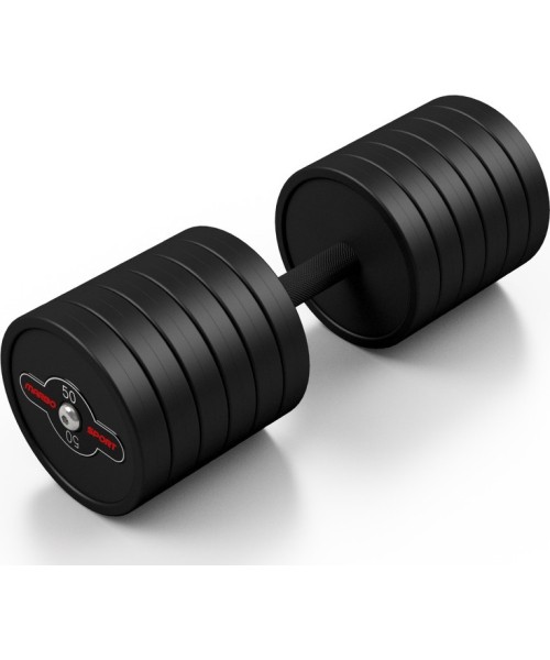 Rubber Dumbbells Marbo Sport: Gumuotas hantelis Marbo - 50 kg, juodas