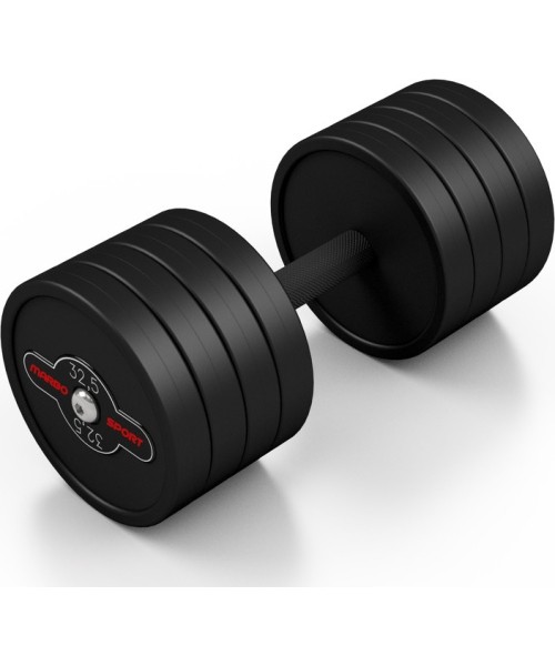 Rubber Dumbbells Marbo Sport: Gumuotas hantelis Marbo - 32,5 kg, juodas