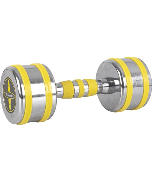 Chrome Dumbbells inSPORTline: Chromuotas hantelis inSPORTline Yellsteel 7 kg