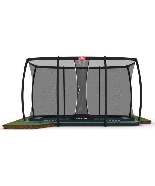 Maasisse paigaldatavad batuudid BERG: BERG Ultim Champion FlatGround 410 Green + Safety Net DLX XL