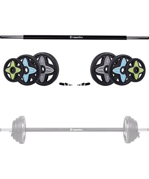 Kangide komplektid inSPORTline: Body Pump grifo ir svorių rinkinys inSPORTline PumpStar 2-20kg