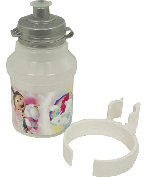 Gloves & Helmets & Accessories : Cycling Bottle Minions Fluffy 350ml White with Holder