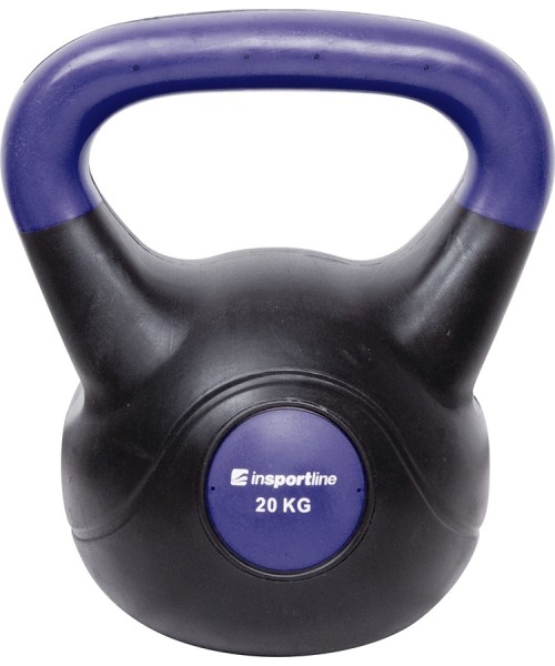 Neoprene Kettlebells inSPORTline: Vinilinė gira cementiniu užpildu Vin-Bell Dark 20kg