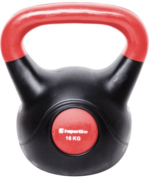 Neoprene Kettlebells inSPORTline: Vinilinė gira cementiniu užpildu Vin-Bell Dark 16kg