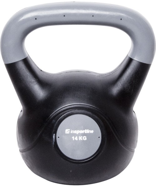 Neoprene Kettlebells inSPORTline: Vinilinė gira cementiniu užpildu Vin-Bell Dark 14kg