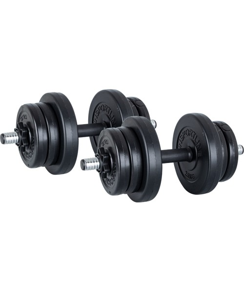 Adjustable Dumbbells inSPORTline: Keičiamo svorio cementinių hantelių komplektas inSPORTline 2x10kg