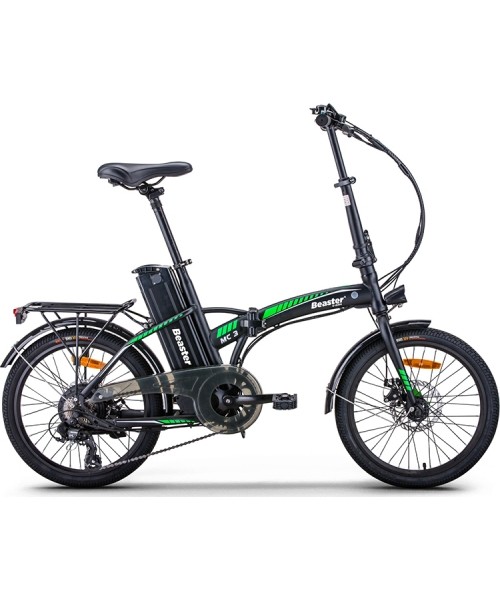 E-Bikes Beaster: Elektrinis dviratis Beaster BS113B, 250W, 36V, 5Ah, juodas, sulankstomas