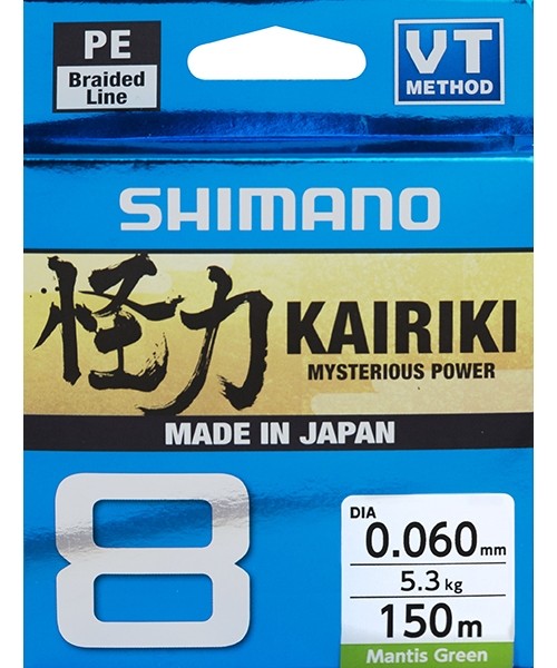 Fishing Lines & Leaders Shimano: Valas Shimano Kairiki 8 Mantis Green, 150m, 0.215mm, 20.8kg