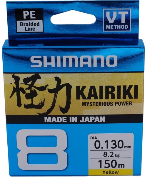 Fishing Lines & Leaders Shimano: Pintas valas Shimano Kairiki 8, 150m, 0.16mm, 10.3kg, geltonas