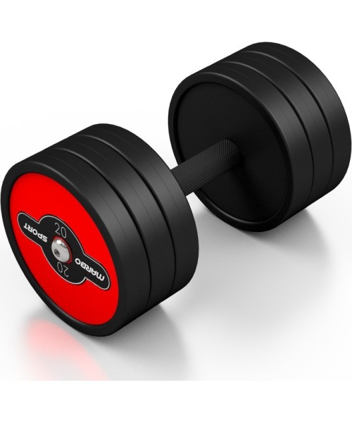 Rubber Dumbbells Marbo Sport: Plieninis gumuotas hantelis Marbo Sport, 20kg, raudonas