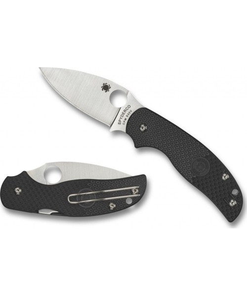 Hunting and Survival Knives Spyderco, Inc.: Folding Knife Spyderco C123PBK Sage 5, Black