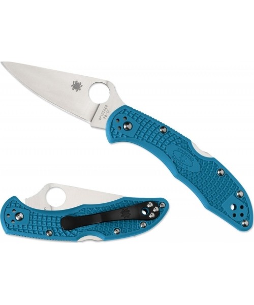 Hunting and Survival Knives Spyderco, Inc.: Sulankstomas peilis Spyderco C11FPBL Delica 4, plokščiai šlifuotas, mėlynas