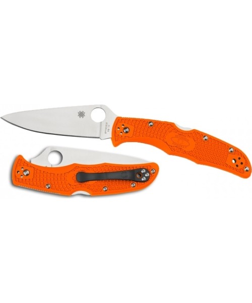 Hunting and Survival Knives Spyderco, Inc.: Sulankstomas peilis Spyderco C10FPOR Endura 4, plokščiai šlifuotas, oranžinis