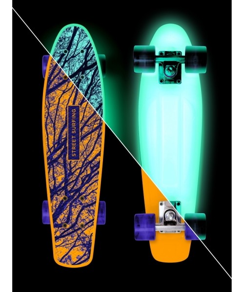 Rula Penny Street Surfing: Pimedas helendav mini rula Street Surfing Beach Board Glow Mystic Forest 22.5"