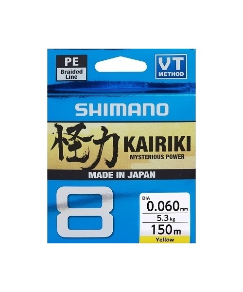 Fishing Lines & Leaders Shimano: Pintas valas Shimano Kairiki 8 150, geltonas, 0.060mm/5.3kg