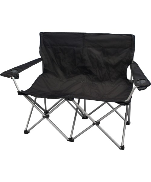 Chairs and Stools BasicNature: Folding Chair BasicNature Travelchair Love Seat, Black