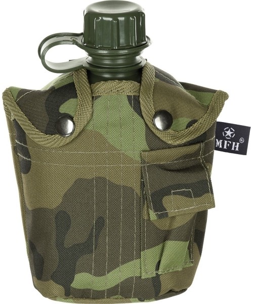 Canteens and Mugs MFH: Pastic Canteen with Cover MFH - M 95 CZ Camo, 1l