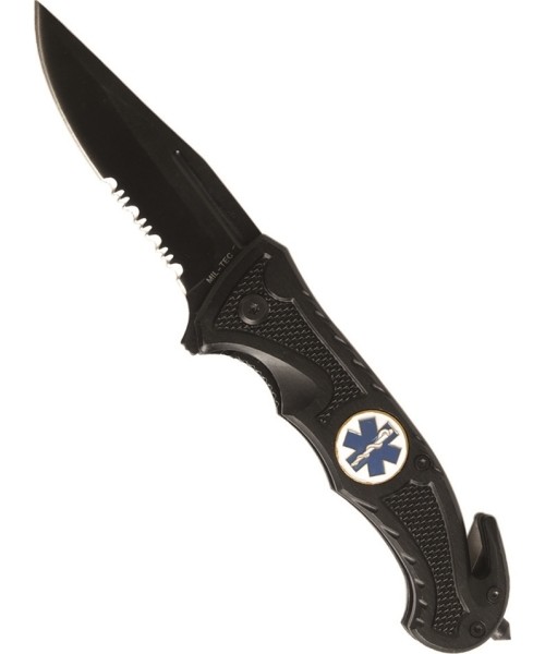 Hunting and Survival Knives MIL-TEC: BLACK CAR KNIFE ′RESCUE′