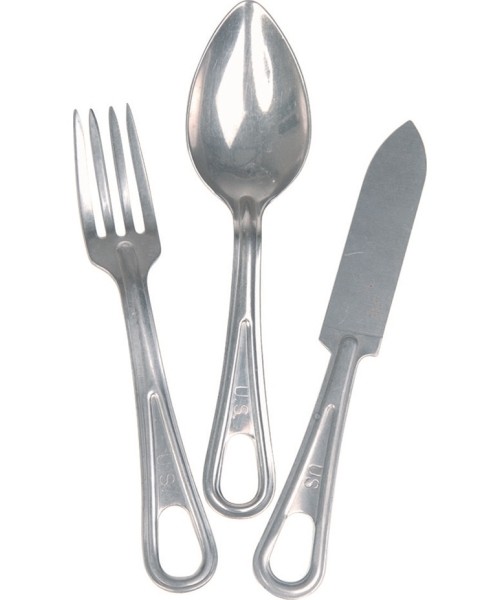 Cutlery MIL-TEC: US STAINLESS STEEL 3-PC. EATING UTENSIL