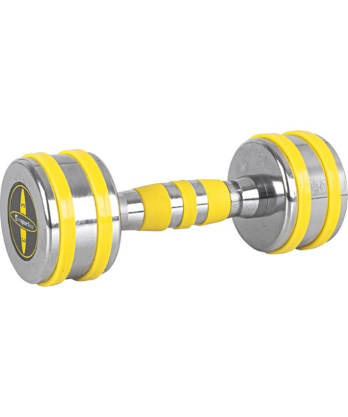 Chrome Dumbbells inSPORTline: Chromuotas hantelis inSPORTline Yellsteel 3 kg